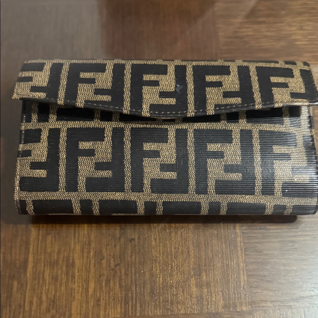 Fendi Black And Brown Monogram Wallet